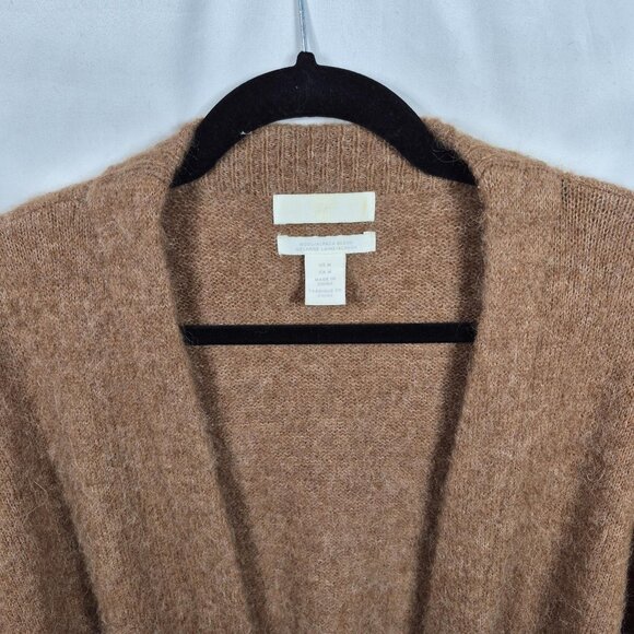HM Sweater Womens M Brown Wool Alpaca Cardigan Open Front Oversized Cozy - Picture 4 of 7